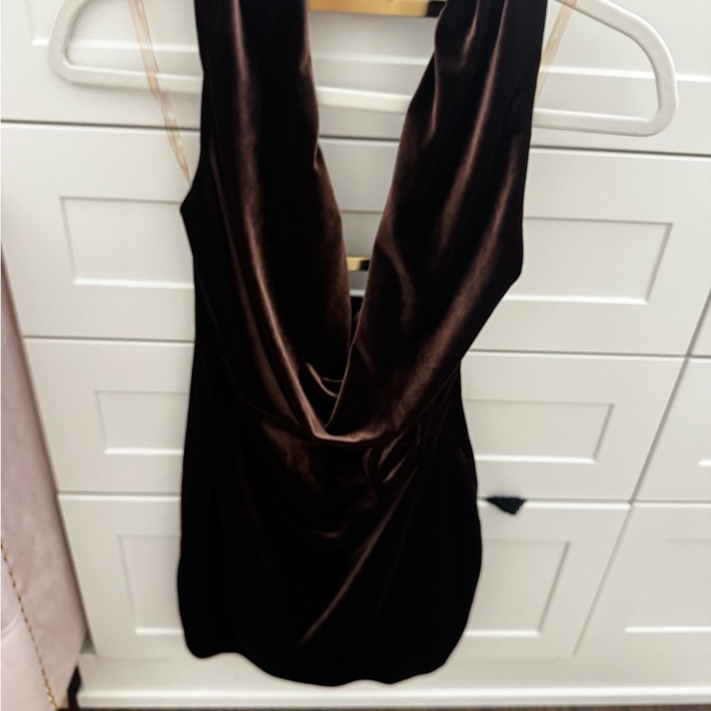 Nookie Rich Brown Velvet Gown - Picture 4 of 6